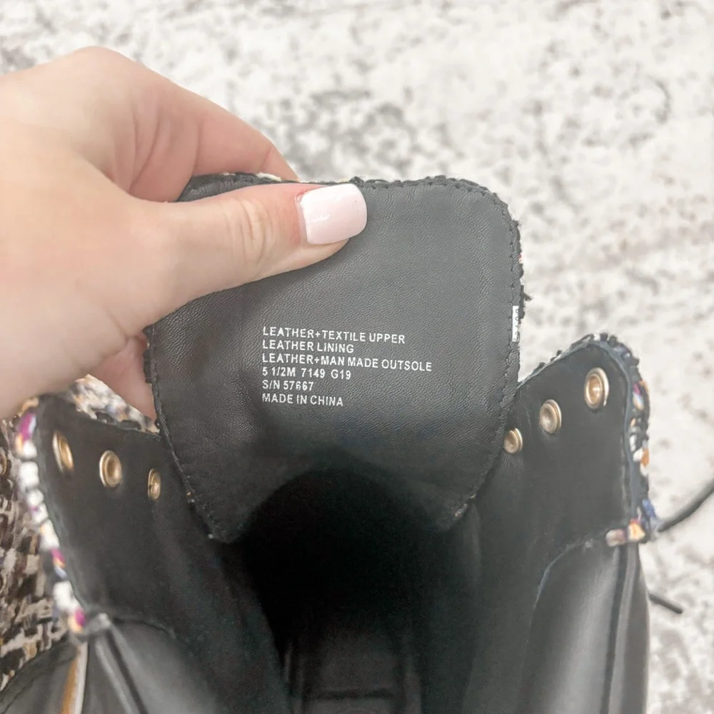 NWB Tory Burch Miller Tweed Lace Up Boot - Picture 9 of 16